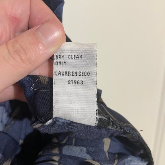 Vintage Sag Harbor Pleated Blue Black Floral Midi Skirt Size 10 Romantic Fairy - Picture 7 of 7